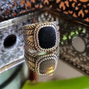 Black onxy braided silver 925